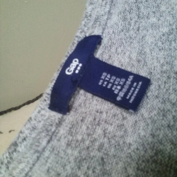 Gap Dress Women XS Long Sleeve Elastic Drawstring Waist Soft Stretch Gray Black - Picture 12 of 12